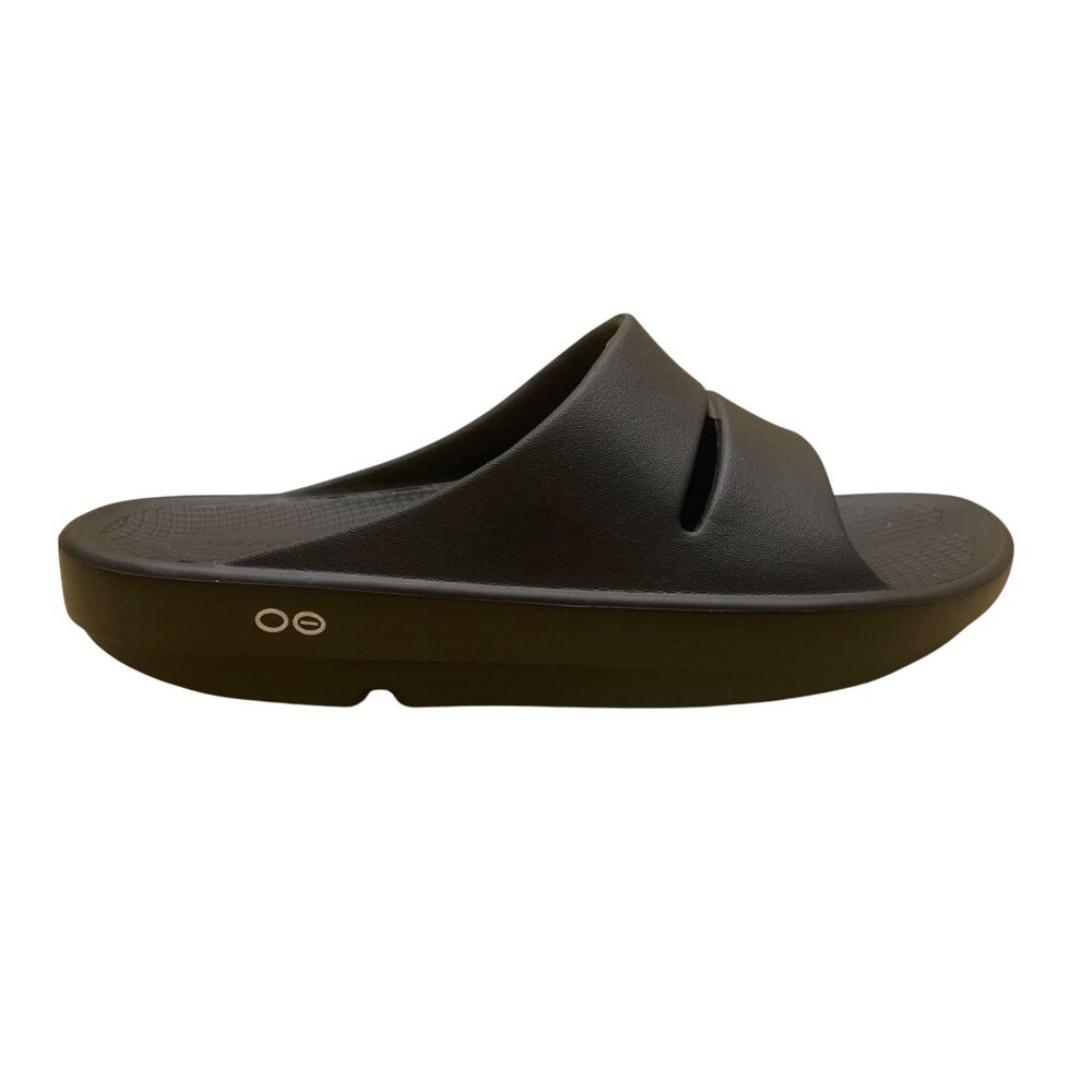 OOFOS Men’s Black Foam Lightweight Recovery Slide Sandals Size  M8/W10
